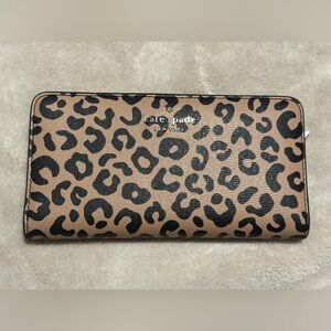 Kate Spade Tan and Black Animal Print Wallet